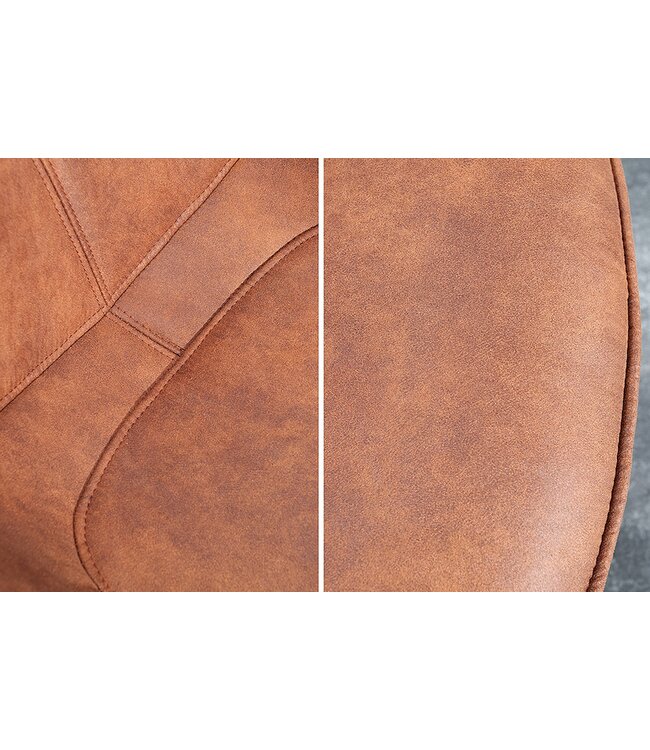 Invicta Interior Draaistoel THE DUTCH RETRO, 180° draaibaar, antiekbruin, zwarte poten - 48435