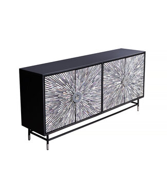 Invicta Interior Dressoir HERITAGE 160cm mozaïek botten zwart wit - 48633