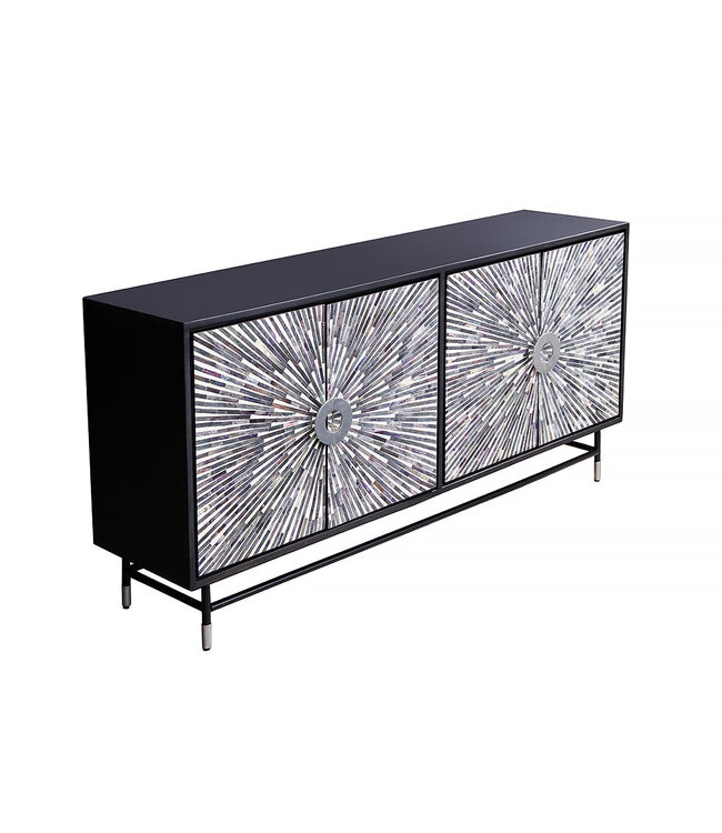 Invicta Interior Dressoir HERITAGE 160cm mozaïek botten zwart wit - 48633