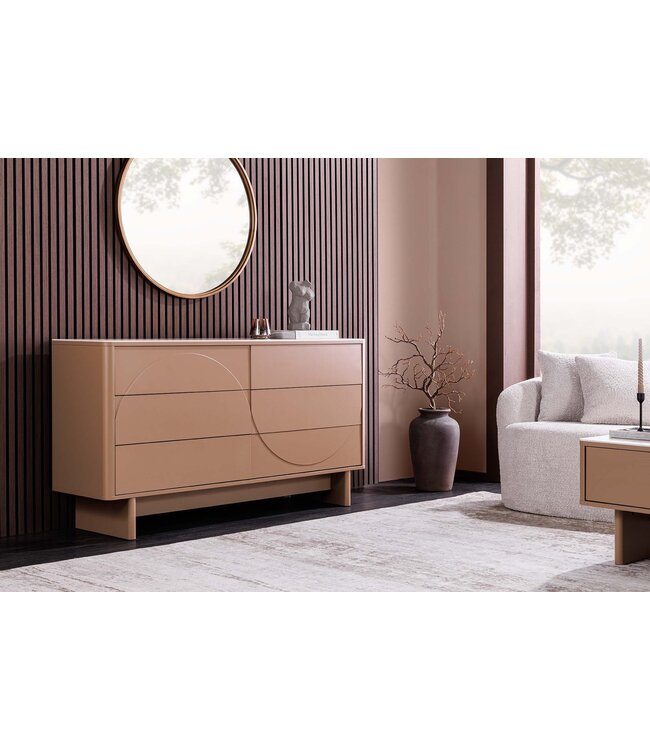 Invicta Interior Dressoir SAVOY 150 cm 3D naturel met travertijnmarmeren keramisch blad - 47806