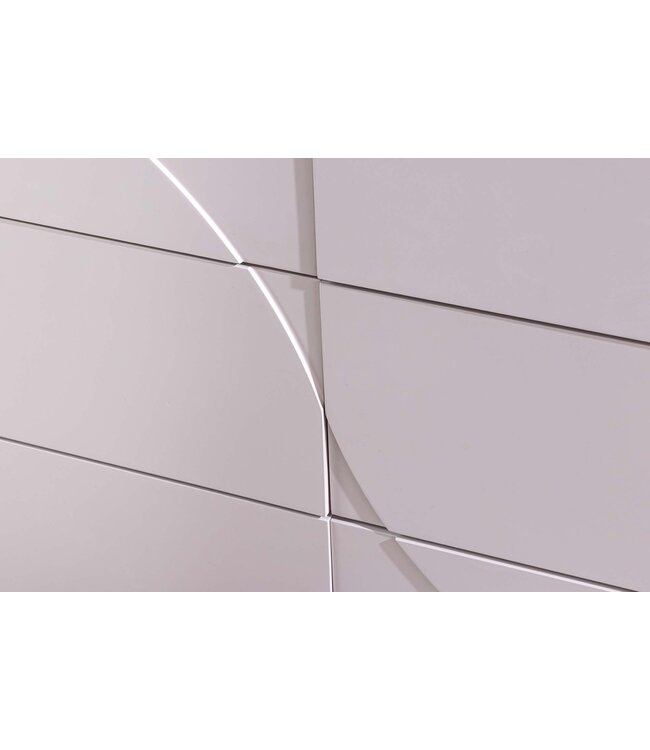 Invicta Interior Dressoir SAVOY 150 cm 3D wit met wit marmeren keramisch blad - 47805