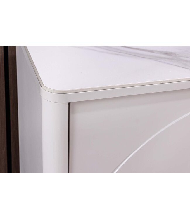 Invicta Interior Dressoir SAVOY 150 cm 3D wit met wit marmeren keramisch blad - 47805