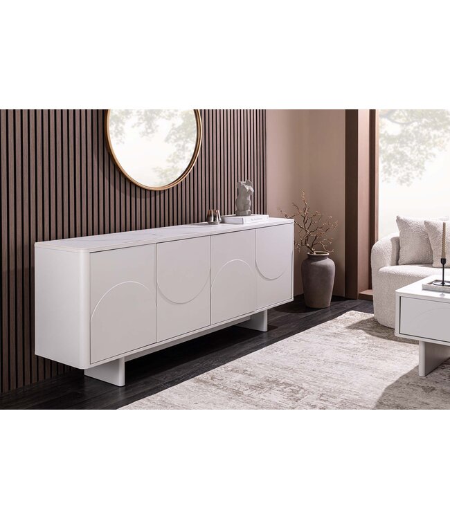 Invicta Interior Dressoir SAVOY 180 cm 3D met wit marmeren keramisch blad - 47795