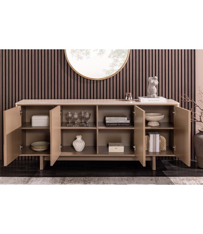 Invicta Interior Dressoir SAVOY 180 cm 3D naturel met travertijnmarmeren keramisch blad - 47796