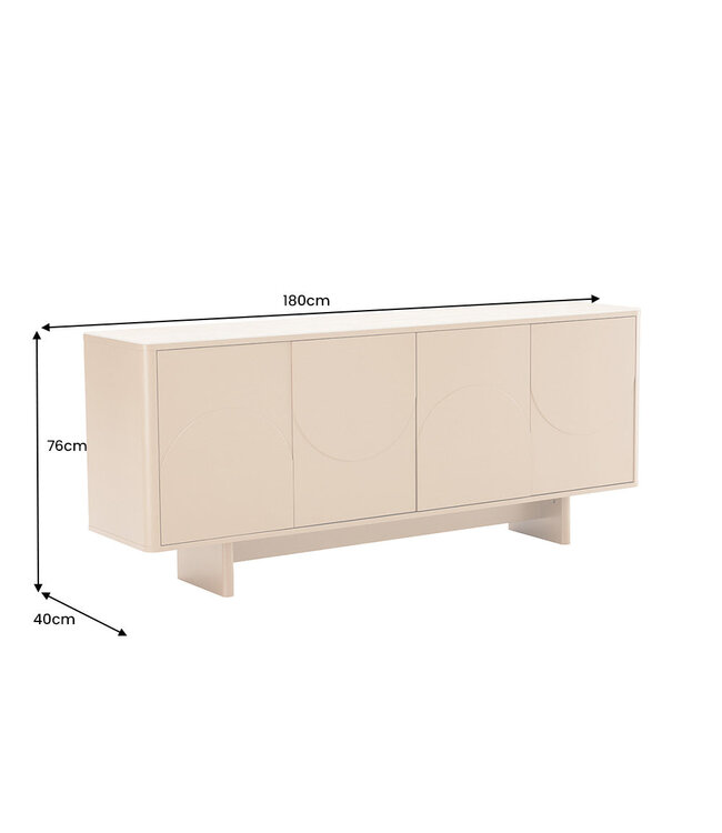 Invicta Interior Dressoir SAVOY 180 cm 3D naturel met travertijnmarmeren keramisch blad - 47796
