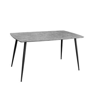 Invicta Interior Eettafel APARTMENT 120 cm, grijze steenlook met zwart metalen frame - 47064