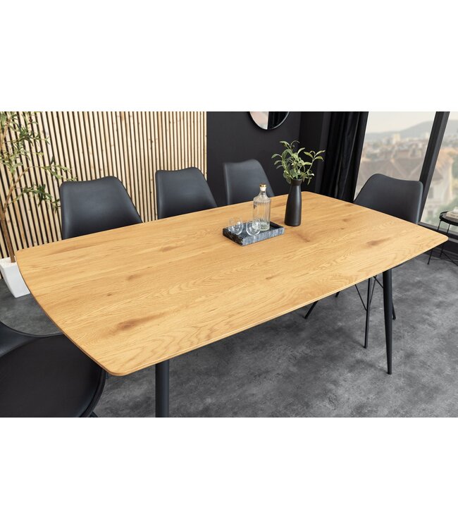 Invicta Interior Eettafel APARTMENT 120 cm, natuurlijke eikenhoutlook met zwart metalen frame - 47063