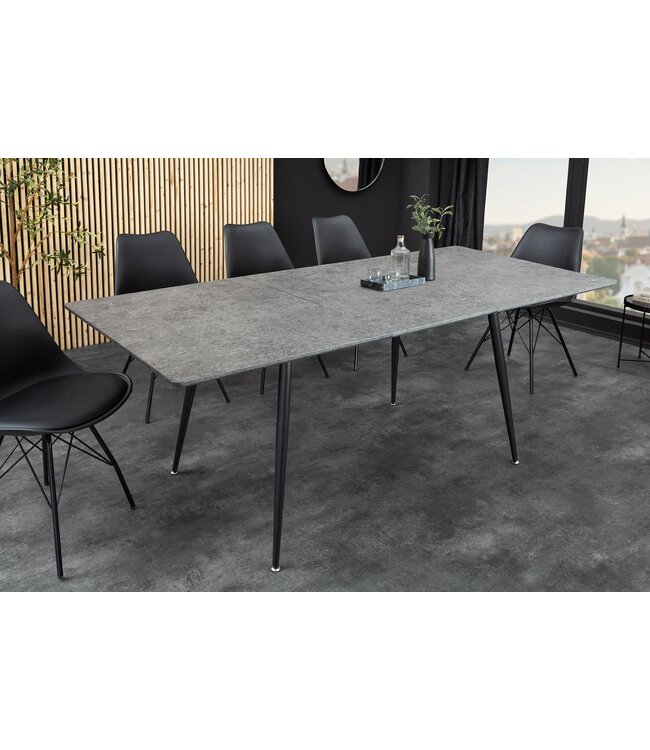 Invicta Interior Eettafel APARTMENT 120-160 cm uitschuifbaar grijze steenlook - 47070