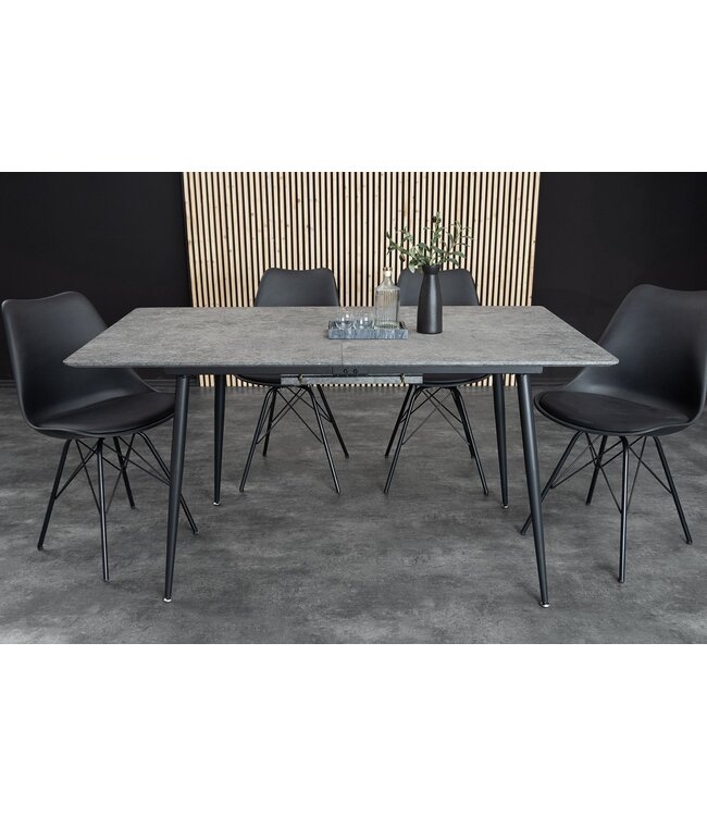 Invicta Interior Eettafel APARTMENT 120-160 cm uitschuifbaar grijze steenlook - 47070