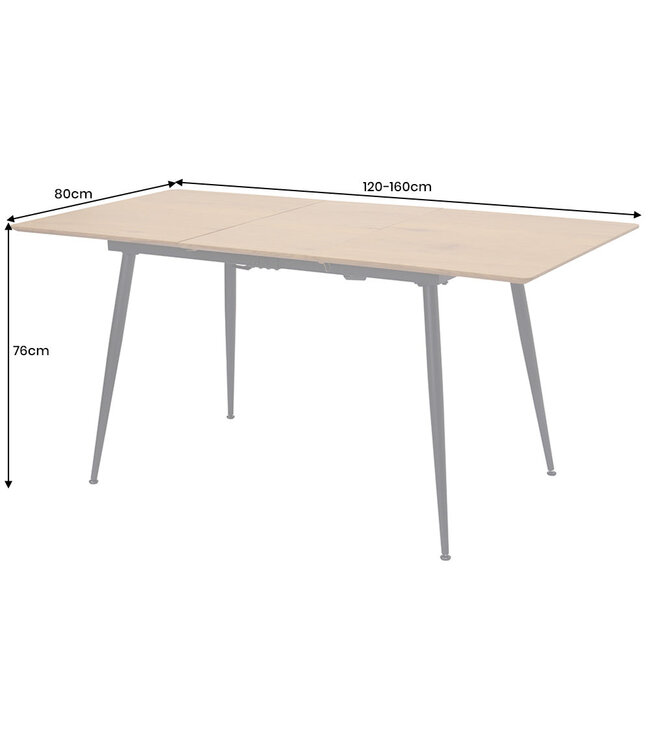 Invicta Interior Eettafel APARTMENT 120-160 cm uitschuifbaar, natuurlijke look van wild eikenhout - 47069