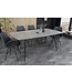 Invicta Interior Eettafel APARTMENT 140 cm, grijze steenlook met zwart metalen frame - 47066