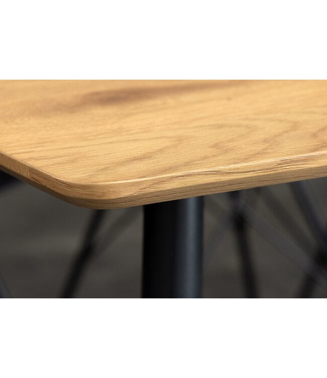 Invicta Interior Eettafel APARTMENT 140 cm, natuurlijke eikenhoutlook met zwart metalen frame - 47065