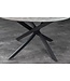 Invicta Interior Eettafel HELIX 120 cm rond, grijze steenlook met zwart metalen frame - 47068