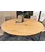 Invicta Interior Eettafel HELIX 120 cm rond, natuurlijke eikenhoutlook met zwart metalen frame - 47067