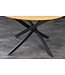 Invicta Interior Eettafel HELIX 120 cm rond, natuurlijke eikenhoutlook met zwart metalen frame - 47067