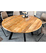 Invicta Interior Eettafel IRON CRAFT Ø 140cm rond mango naturel met zwarte metalen poten - 45256