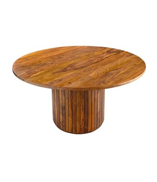 Invicta Interior Eettafel TRES CHIC Ø 120 cm rond, sheeshamhout, bruine steenafwerking - 48200