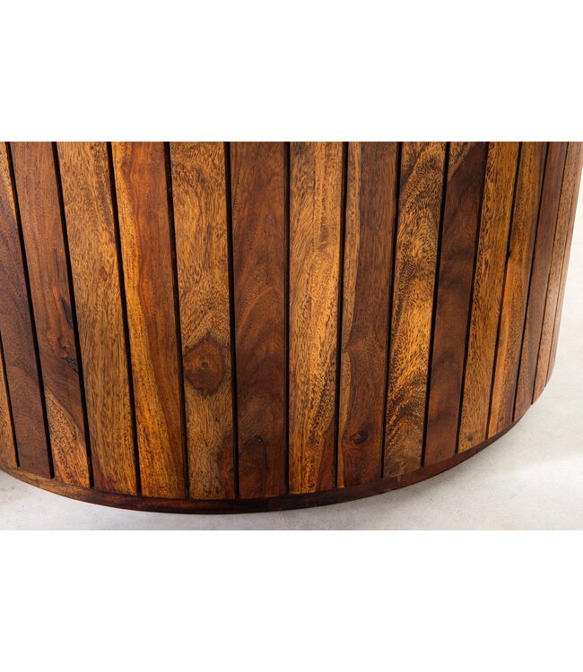 Invicta Interior Eettafel TRES CHIC Ø 140 cm rond sheeshamhout bruine steenafwerking - 48201