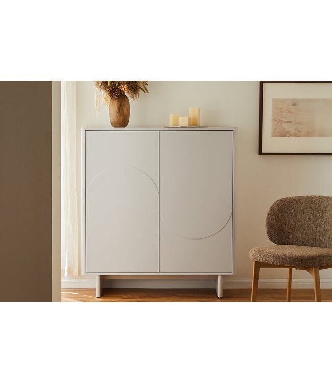 Invicta Interior Highboard SAVOY 130 cm 3D met wit marmeren keramisch blad - 47799