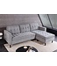 Invicta Interior Hoekbank STOCKHOLM 220 cm 3-zits met pocketvering en koordbekleding, grijs - 46775