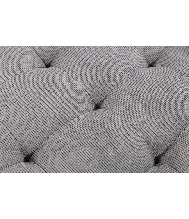 Invicta Interior Hoekbank STOCKHOLM 220 cm 3-zits met pocketvering en koordbekleding, grijs - 46775