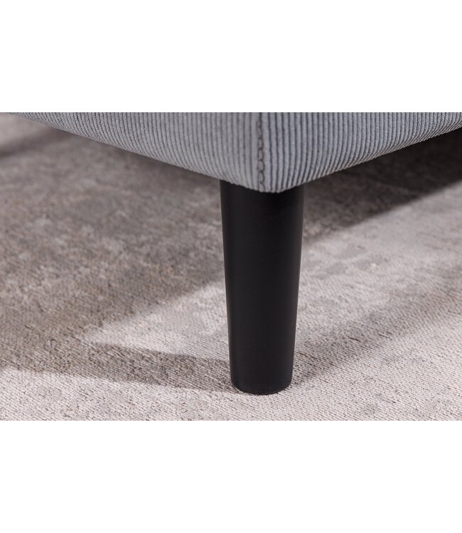 Invicta Interior Hoekbank STOCKHOLM 220 cm 3-zits met pocketvering en koordbekleding, grijs - 46775