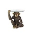 Invicta Interior Salontafel KING APE 65 cm met gehard glas, zwart goud - 48060