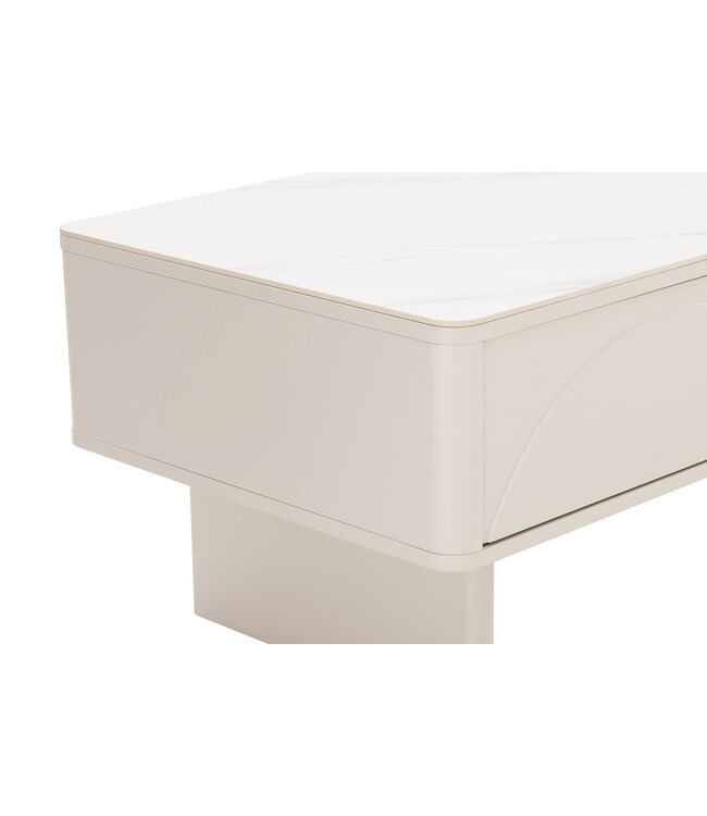 Invicta Interior Salontafel SAVOY 120 cm 3D wit met wit marmeren keramisch blad - 47803