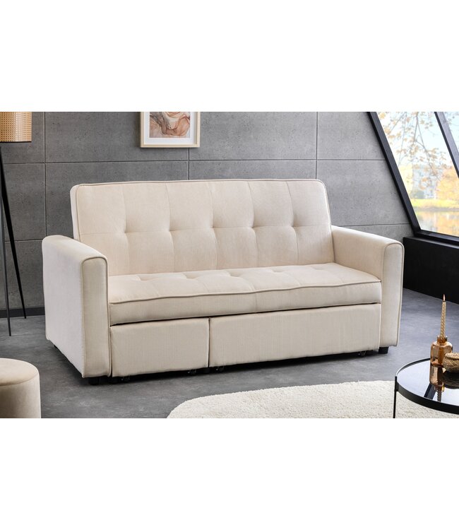 Invicta Interior Slaapbank SMART 180 cm 2-zits, corduroy beige - 47592