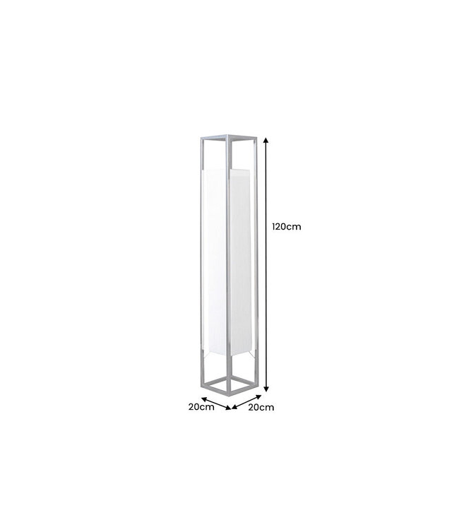 Invicta Interior Staande lamp AGAPUNE 120 cm zilver met witte lampenkap - 10878