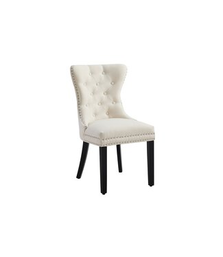 Invicta Interior Stoel CASTLE met comfortabele handgreep, linnen stof, beige, in barokstijl - 47536