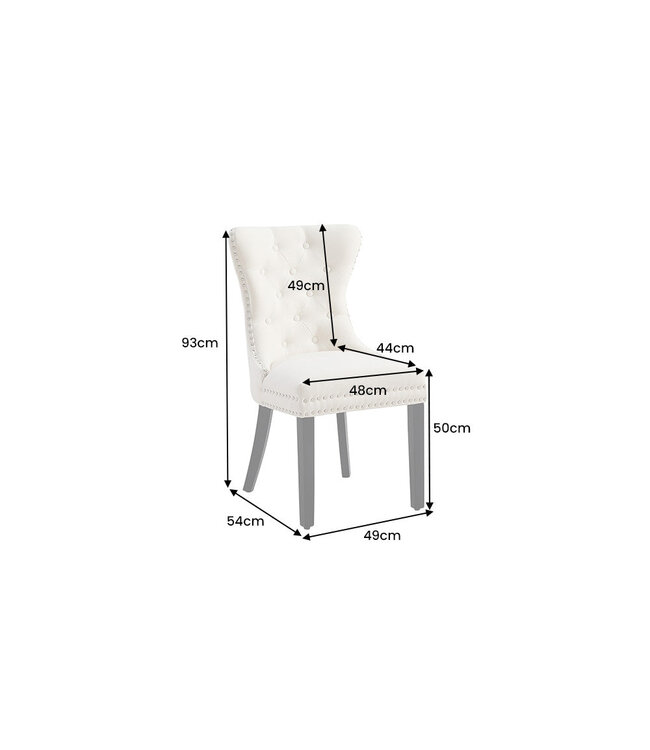 Invicta Interior Stoel CASTLE met comfortabele handgreep, linnen stof, beige, in barokstijl - 47536