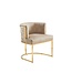 Invicta Interior Stoel ELEGANCE fluweelbeige met goudkleurig roestvrijstalen frame - 47499
