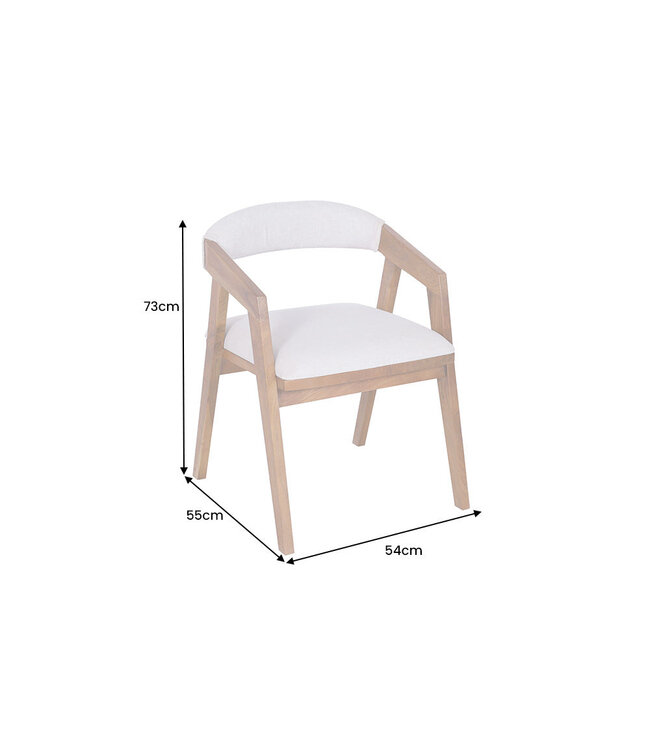 Invicta Interior Stoel MAMMUT van acaciahout met een natuurlijke honingkleurige afwerking en een platte geweven stof in lichtgrijs. - 47563