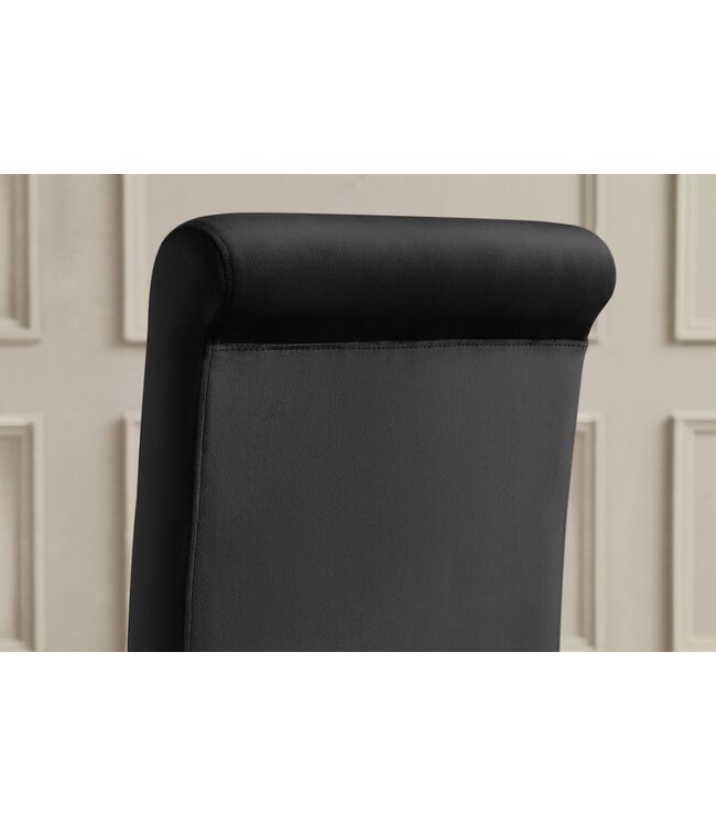 Invicta Interior Stoel MODERN BAROCK, zwart fluweel met gouden roestvrijstalen poten - 47488