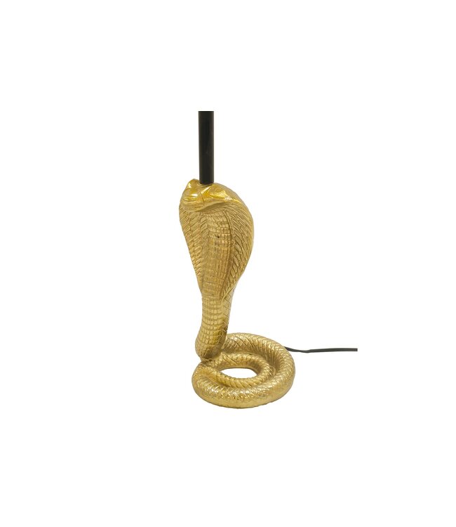 Invicta Interior Tafellamp COBRA 65 cm, zwarte lampenkap met gouden frame - 45745