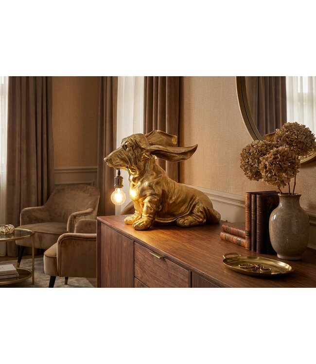 Invicta Interior Tafellamp DACKEL 70cm goud - 48064