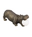 Invicta Interior Tafellamp HIPPO 45 cm nijlpaardsculptuur met zwarte lampenkap - 48053