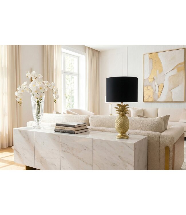 Invicta Interior Tafellamp PINEAPPLE 50cm met kap goudzwart - 48045