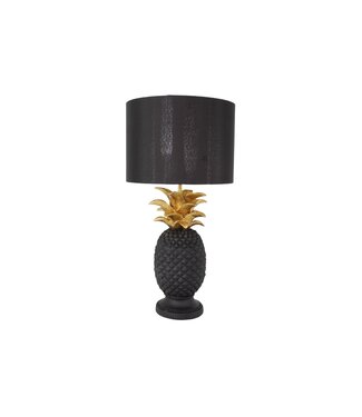 Invicta Interior Tafellamp PINEAPPLE 50cm met kap zwart goud - 48047