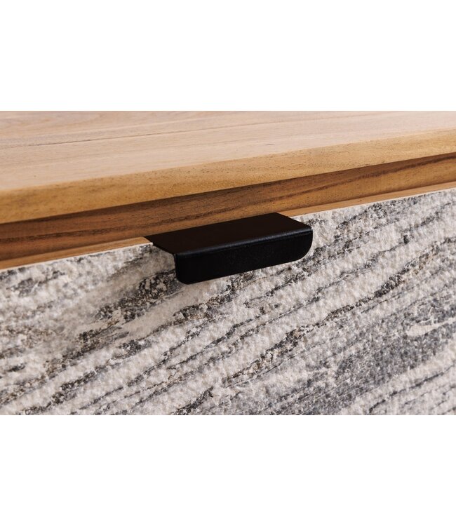 Invicta Interior TV-Board ORGANIC 160cm hangend acaciahout naturel met steenlook voorkant - 47757