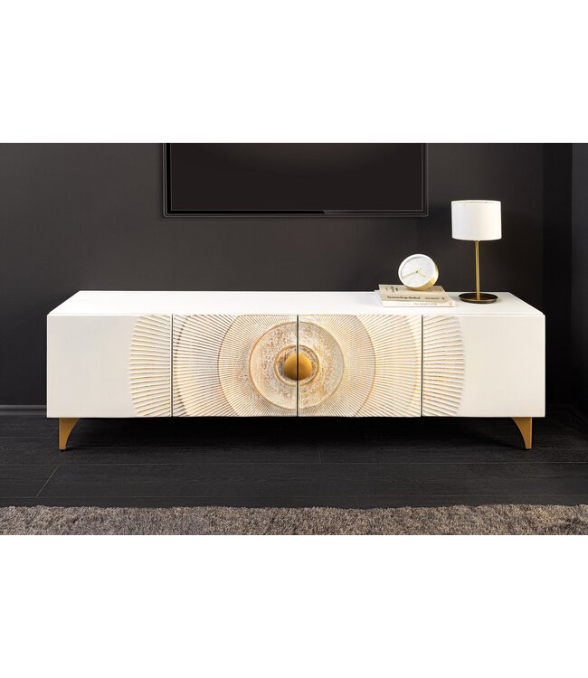 Invicta Interior TV-bord GOLDEN SUNSET 180cm 3D mangohout wit - 48411