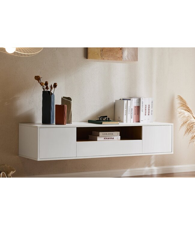 Invicta Interior TV-bord LOFT 150 cm hangend wit naturel - 47813