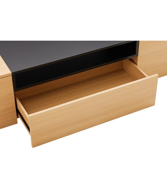 Invicta Interior TV-bord LOFT 160 cm hangend naturel zwart - 47808