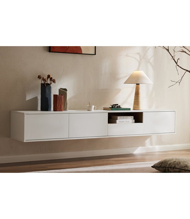 Invicta Interior TV-bord LOFT 200cm hangend wit naturel - 47815