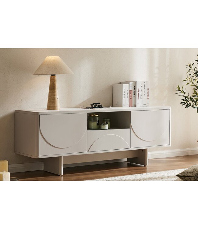 Invicta Interior TV-meubel SAVOY 150cm 3D met wit marmeren keramisch blad - 47798