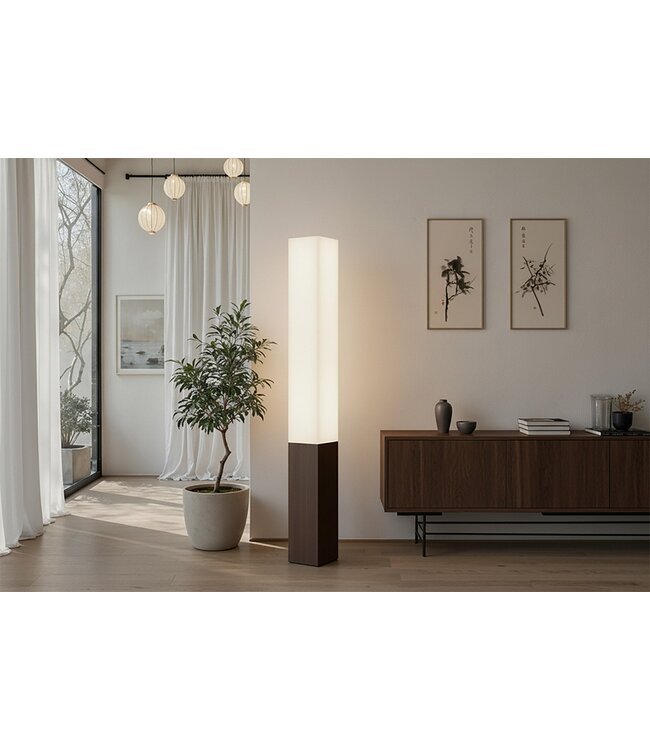 Invicta Interior Vloerlamp PARIS CLASSIC 160 cm bruin met witte lampenkap - 35364