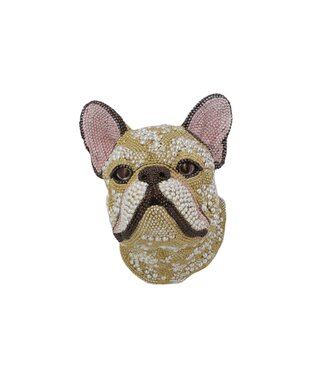 Invicta Interior Wanddecoratie Franse Bulldog 25 cm handgemaakt veelkleurig - 48054