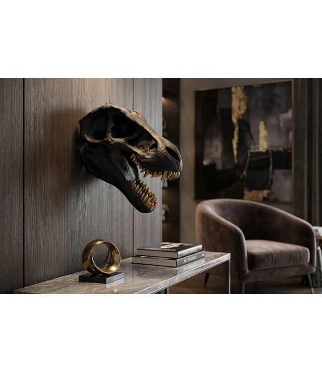 Invicta Interior Wanddecoratie sculptuur T-REX 40 cm zwart - 48059