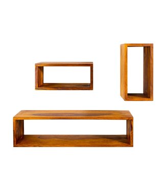 Invicta Interior Wandplank HEMINGWAY 43-94cm set van 3 sheesham naturel - 41929